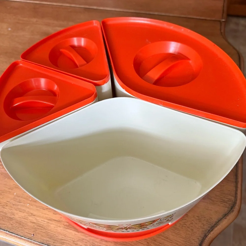 Vintage Sterilite Butterfly Food Cannisters Lazy Susan - Picture 7 of 10
